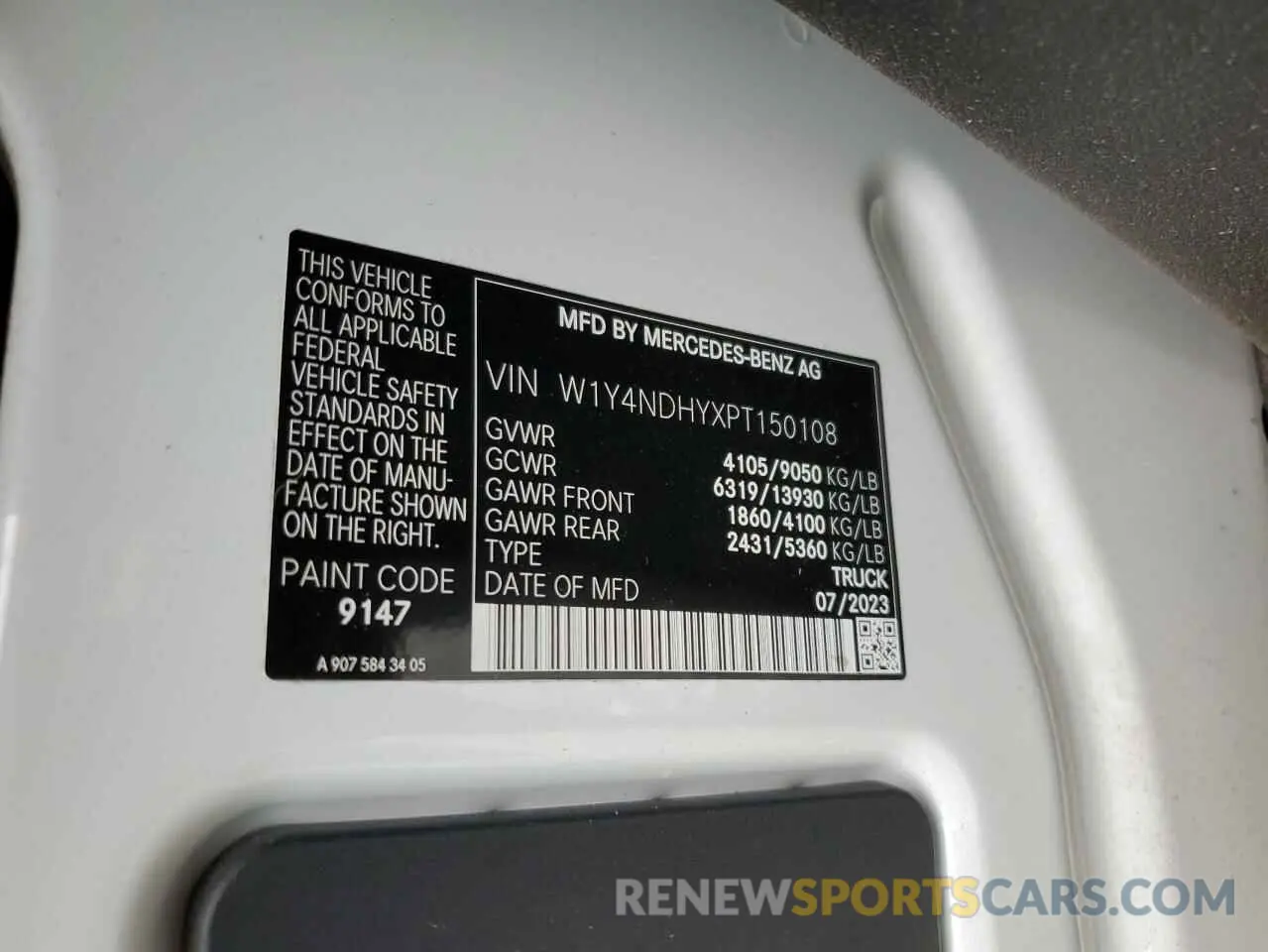 13 fotografías del automóvil dañado W1Y4NDHYXPT150108 MERCEDES-BENZ SPRINTER 2023