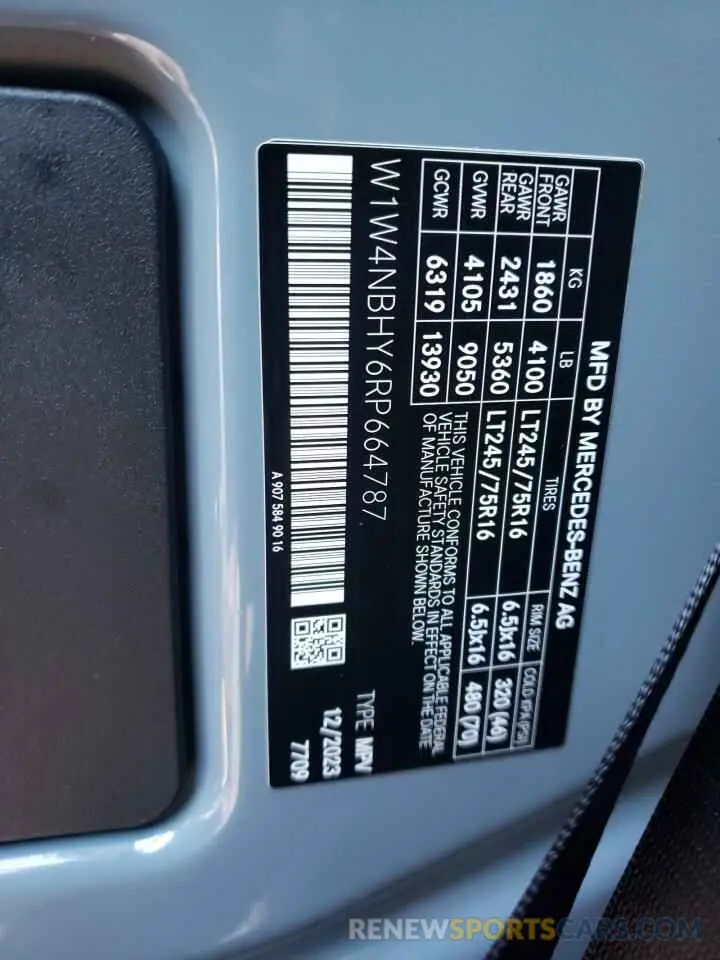 12 fotografías del automóvil dañado W1W4NBHY6RP664787 MERCEDES-BENZ SPRINTER 2024