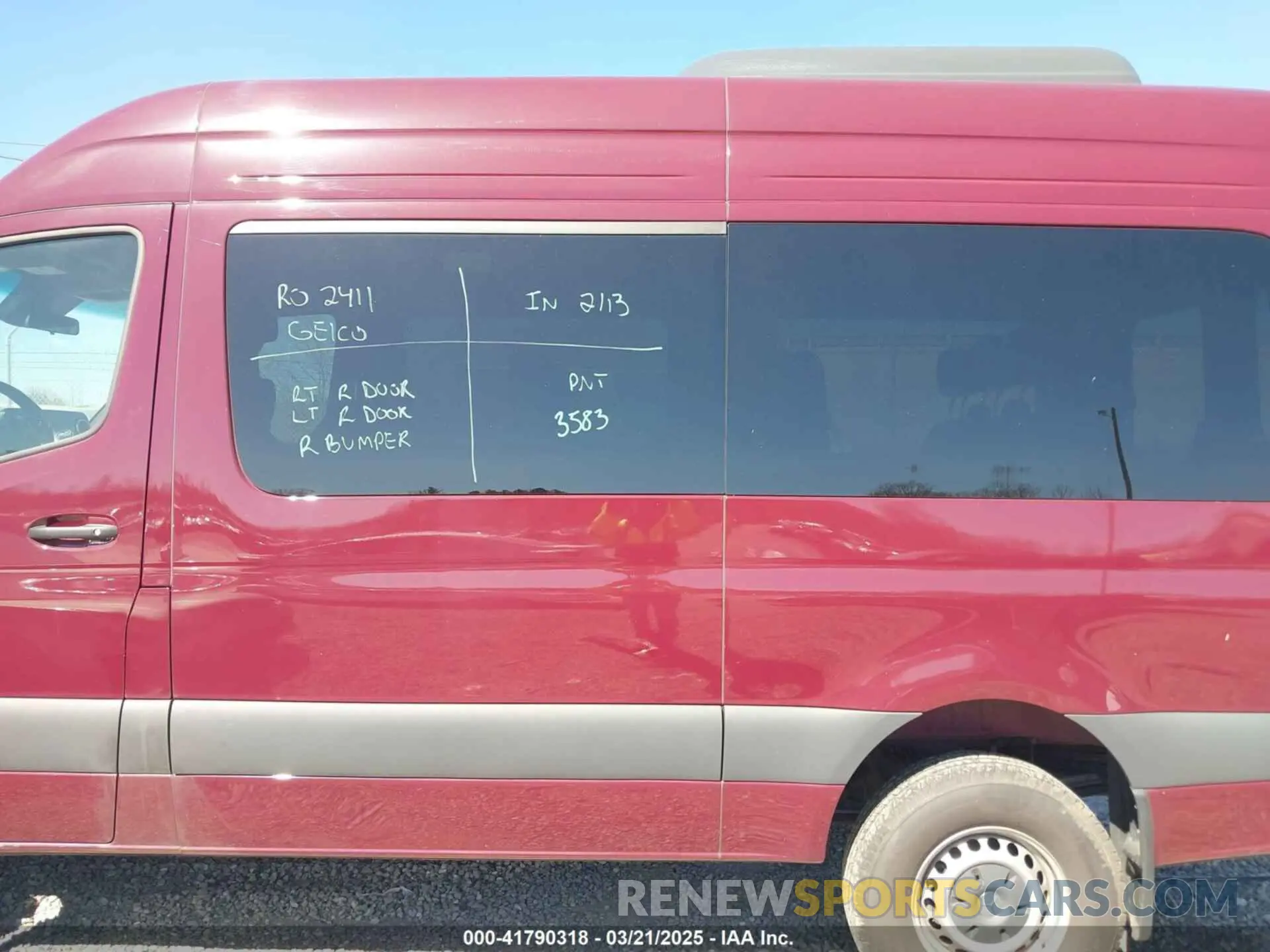 14 fotografías del automóvil dañado W1Z4NFVY9RP708618 MERCEDES-BENZ SPRINTER 2500 2024