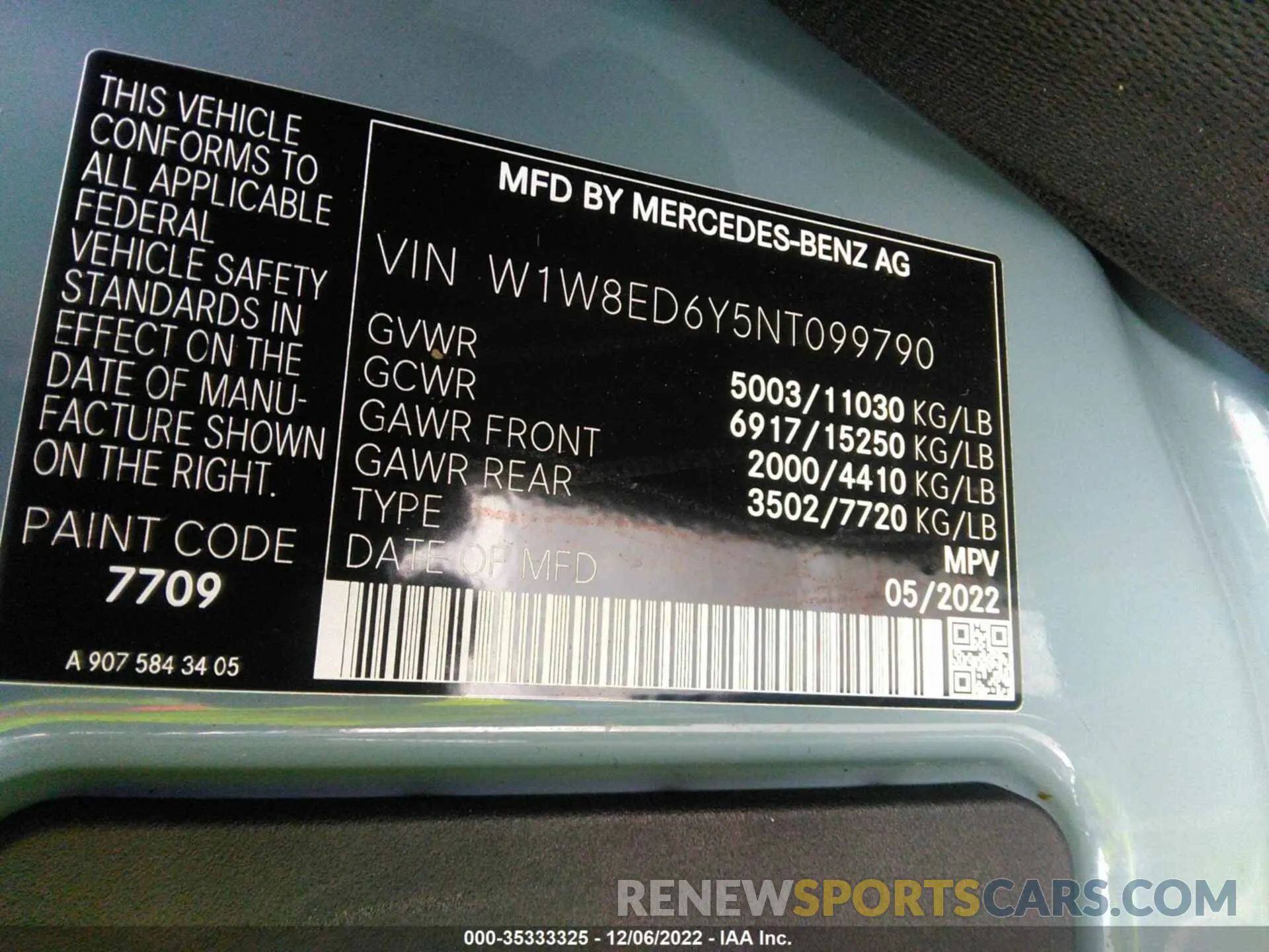 9 fotografías del automóvil dañado W1W8ED6Y5NT099790 MERCEDES-BENZ SPRINTER CARGO VAN 2022
