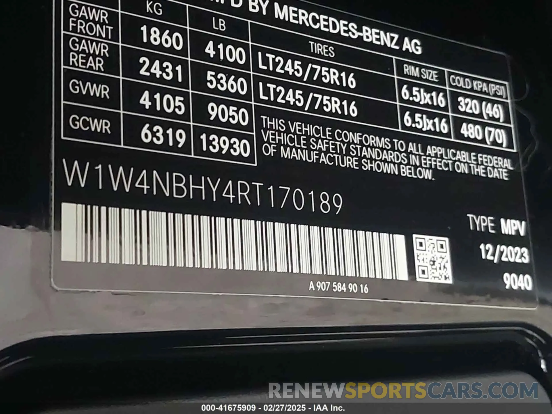 9 fotografías del automóvil dañado W1W4NBHY4RT170189 MERCEDES-BENZ SPRINTER CARGO VAN 2024