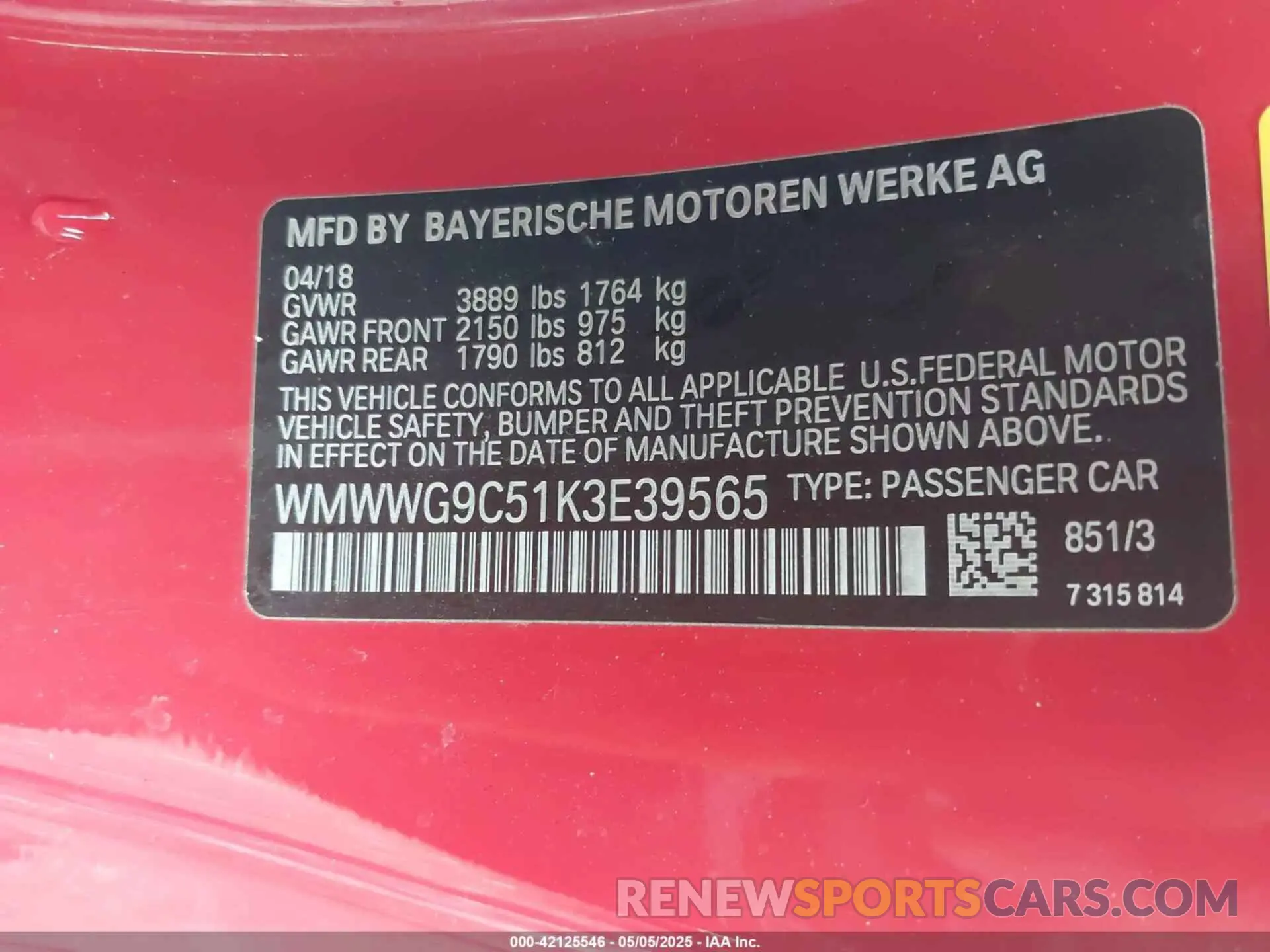 9 fotografías del automóvil dañado WMWWG9C51K3E39565 MINI CONVERTIBLE 2019