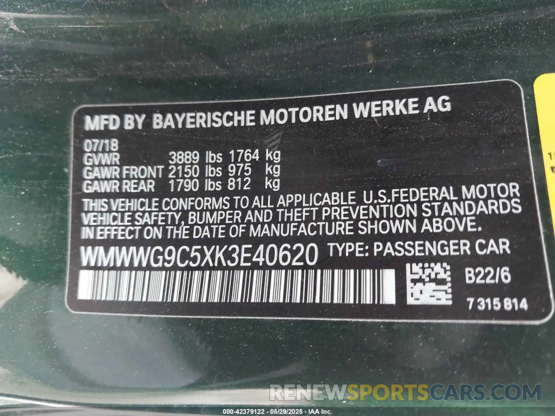 9 fotografías del automóvil dañado WMWWG9C5XK3E40620 MINI CONVERTIBLE 2019