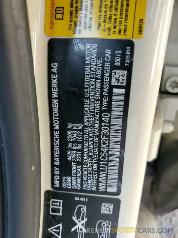 12 fotografías del automóvil dañado WMWLU1C54K2F30140 MINI COOPER 2019