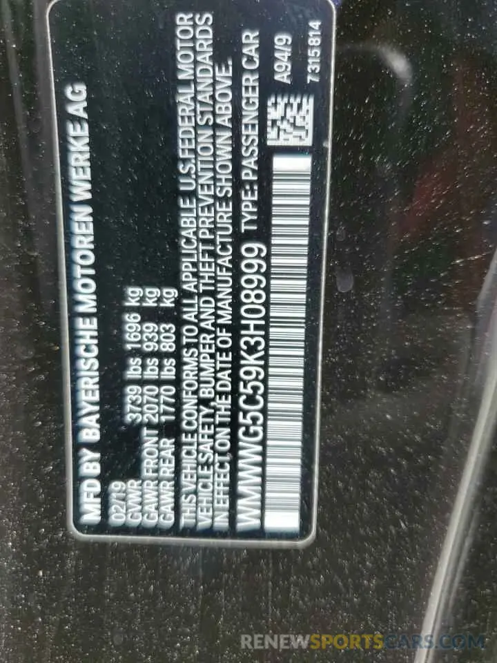 12 fotografías del automóvil dañado WMWWG5C59K3H08999 MINI COOPER 2019