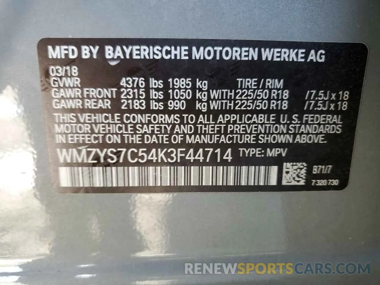 12 fotografías del automóvil dañado WMZYS7C54K3F44714 MINI COOPER 2019