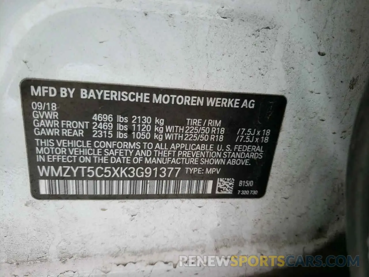12 fotografías del automóvil dañado WMZYT5C5XK3G91377 MINI COOPER 2019