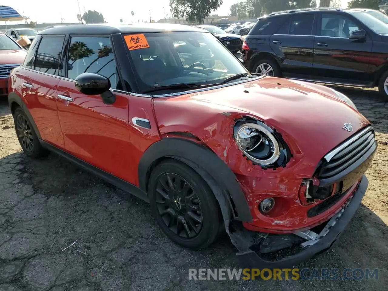 4 fotografías del automóvil dañado WMWXU7C04M2N56018 MINI COOPER 2021