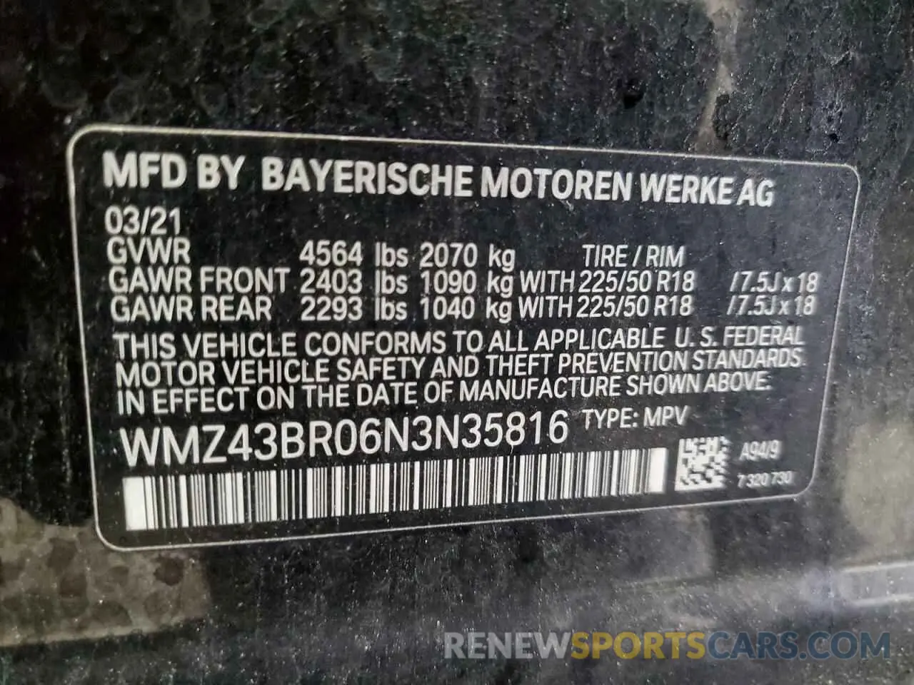 14 fotografías del automóvil dañado WMZ43BR06N3N35816 MINI COOPER 2022