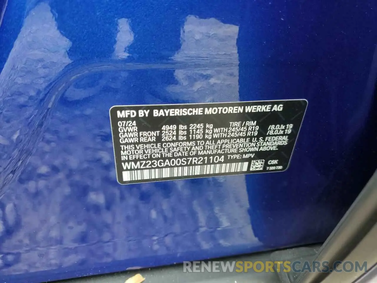 12 fotografías del automóvil dañado WMZ23GA00S7R21104 MINI COOPER 2025