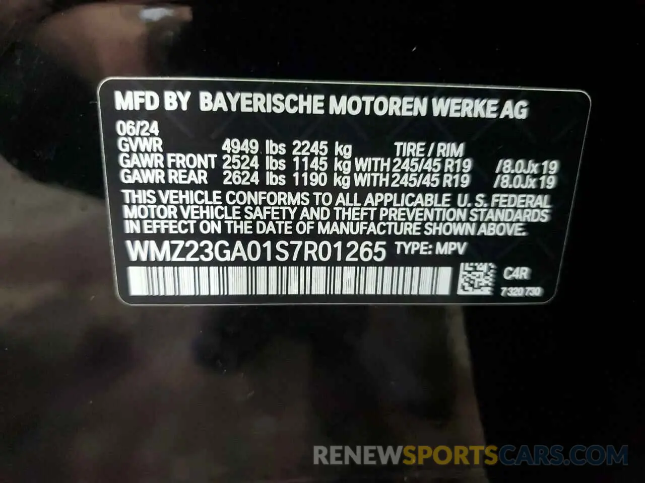13 fotografías del automóvil dañado WMZ23GA01S7R01265 MINI COOPER 2025