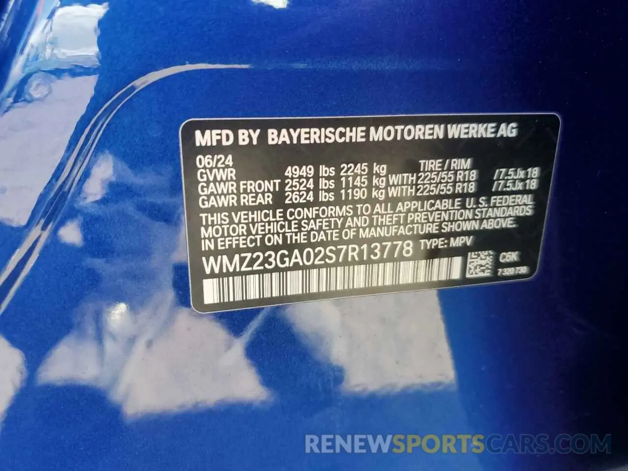 13 fotografías del automóvil dañado WMZ23GA02S7R13778 MINI COOPER 2025