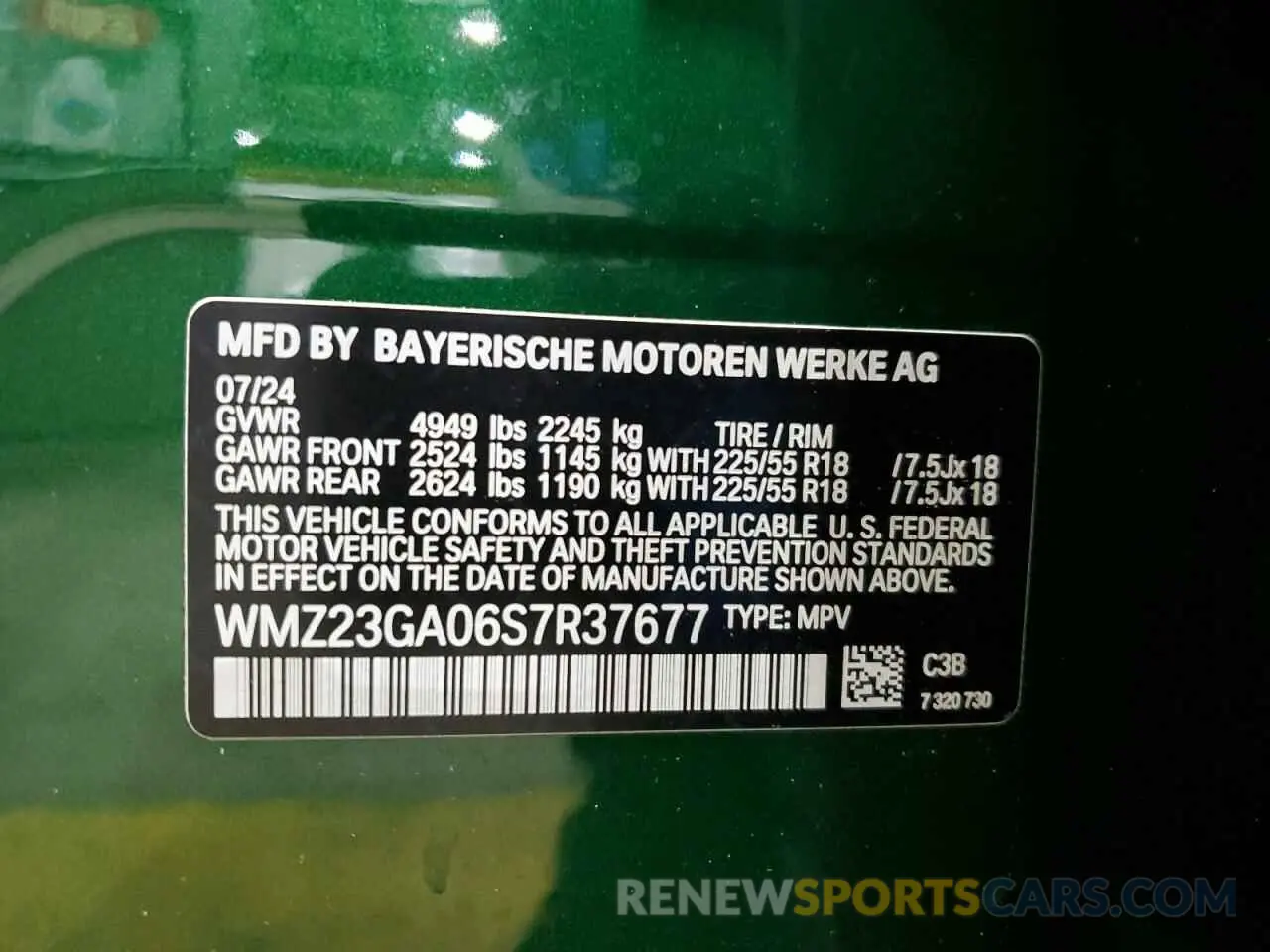 13 fotografías del automóvil dañado WMZ23GA06S7R37677 MINI COOPER 2025