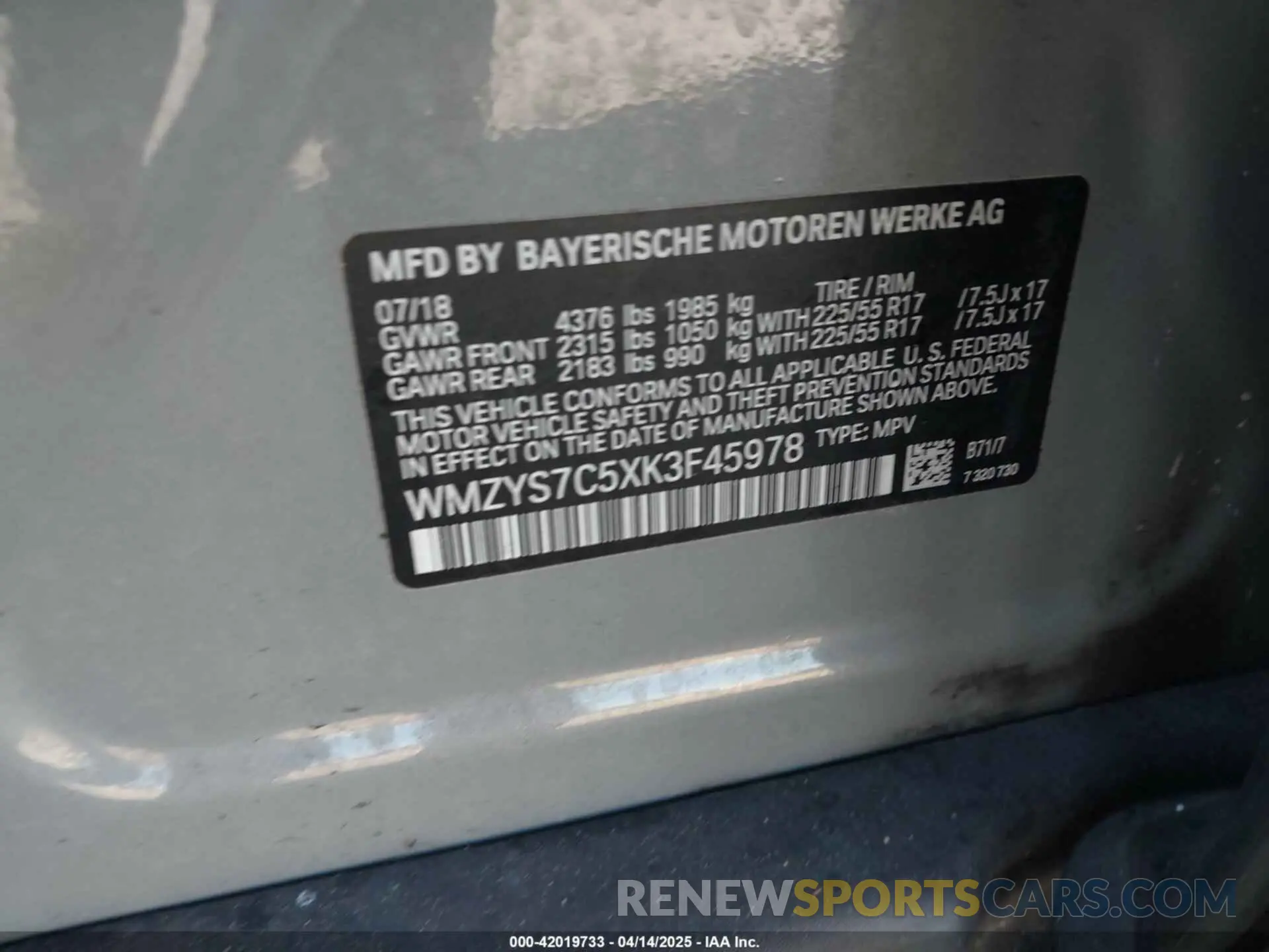 9 fotografías del automóvil dañado WMZYS7C5XK3F45978 MINI COUNTRYMAN 2019