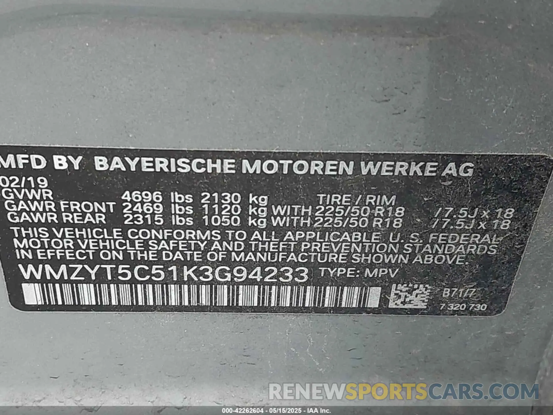 9 fotografías del automóvil dañado WMZYT5C51K3G94233 MINI COUNTRYMAN 2019