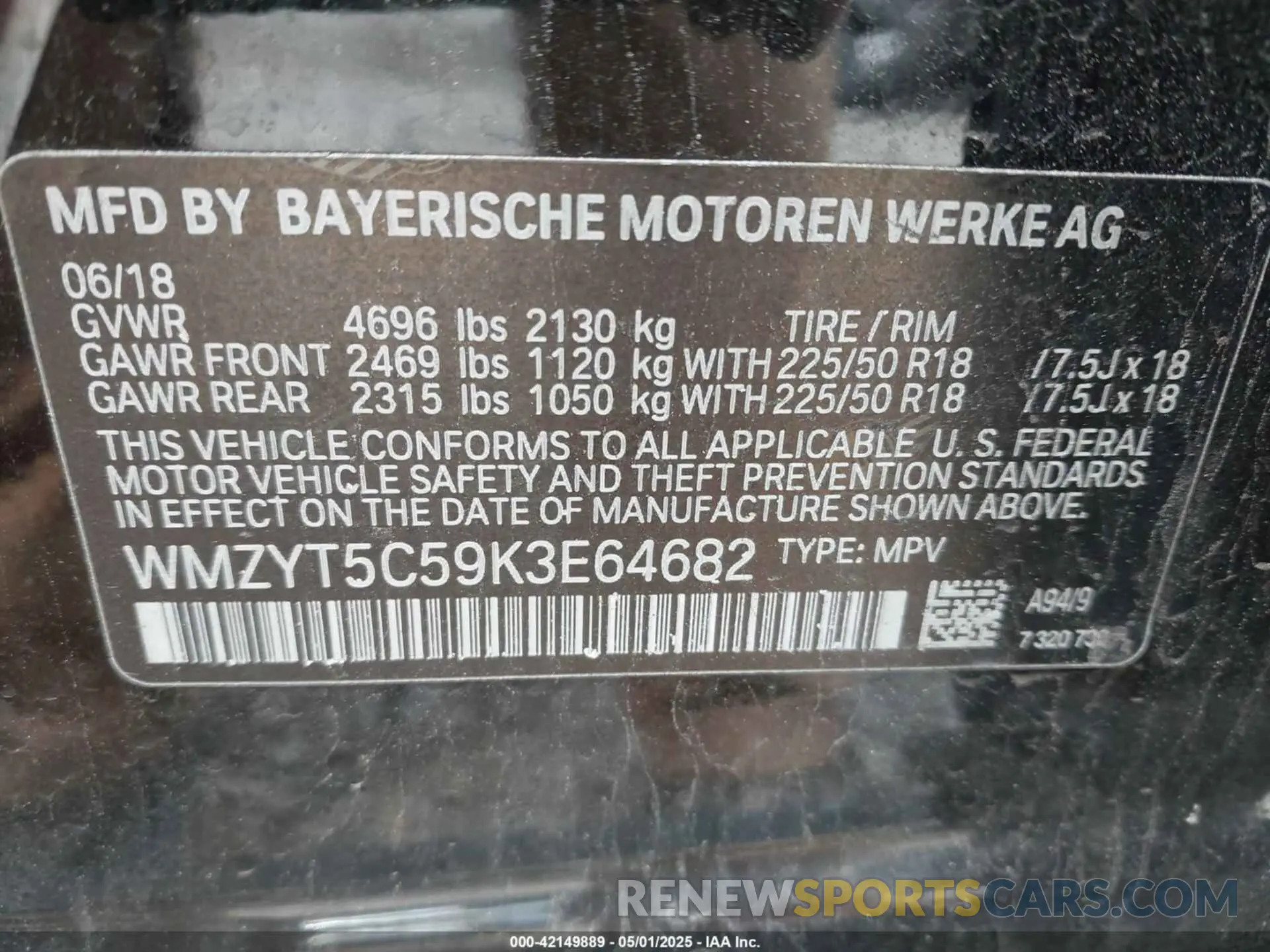 9 fotografías del automóvil dañado WMZYT5C59K3E64682 MINI COUNTRYMAN 2019