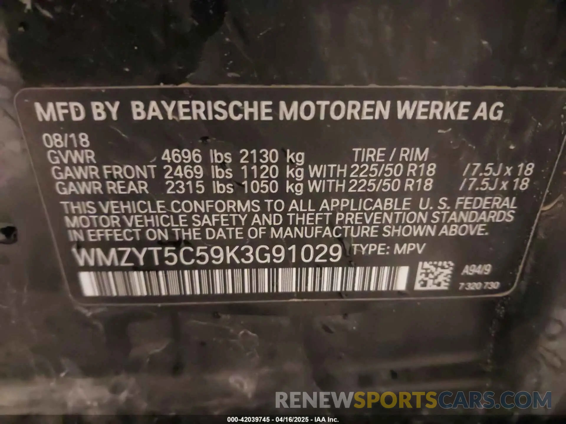 9 fotografías del automóvil dañado WMZYT5C59K3G91029 MINI COUNTRYMAN 2019