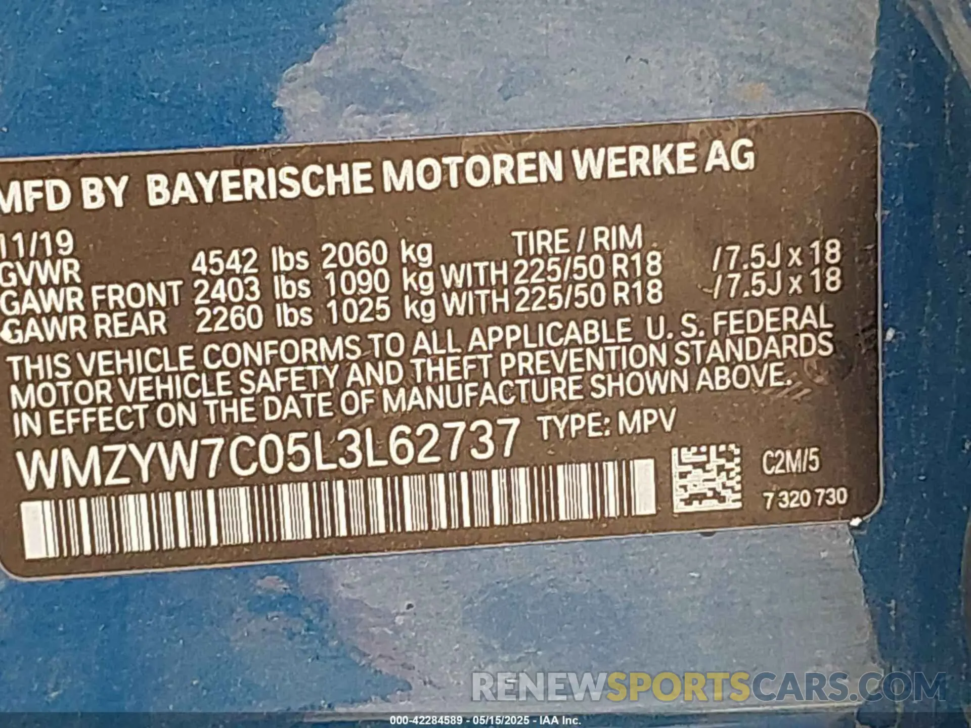 9 fotografías del automóvil dañado WMZYW7C05L3L62737 MINI COUNTRYMAN 2020