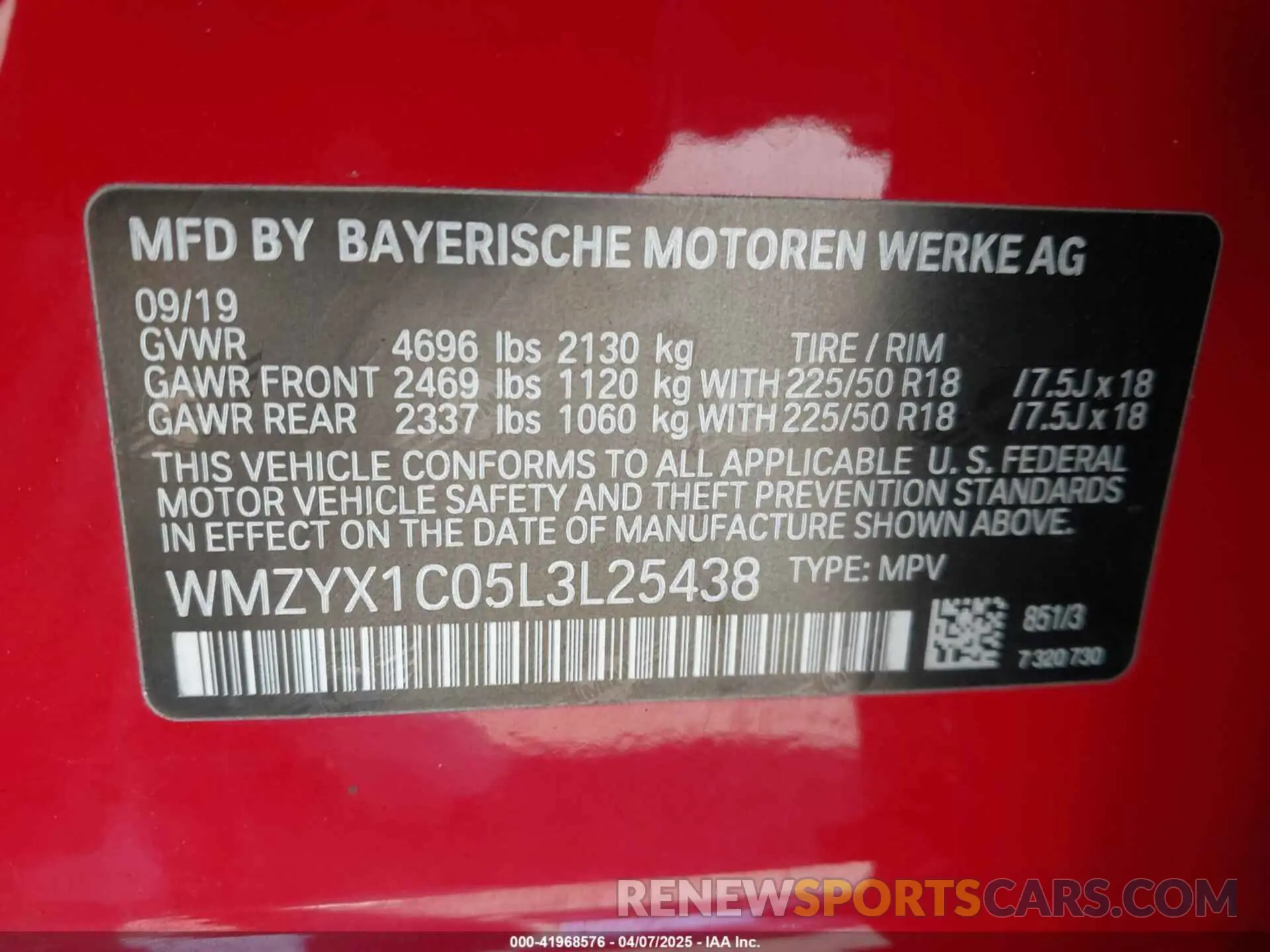 9 fotografías del automóvil dañado WMZYX1C05L3L25438 MINI COUNTRYMAN 2020