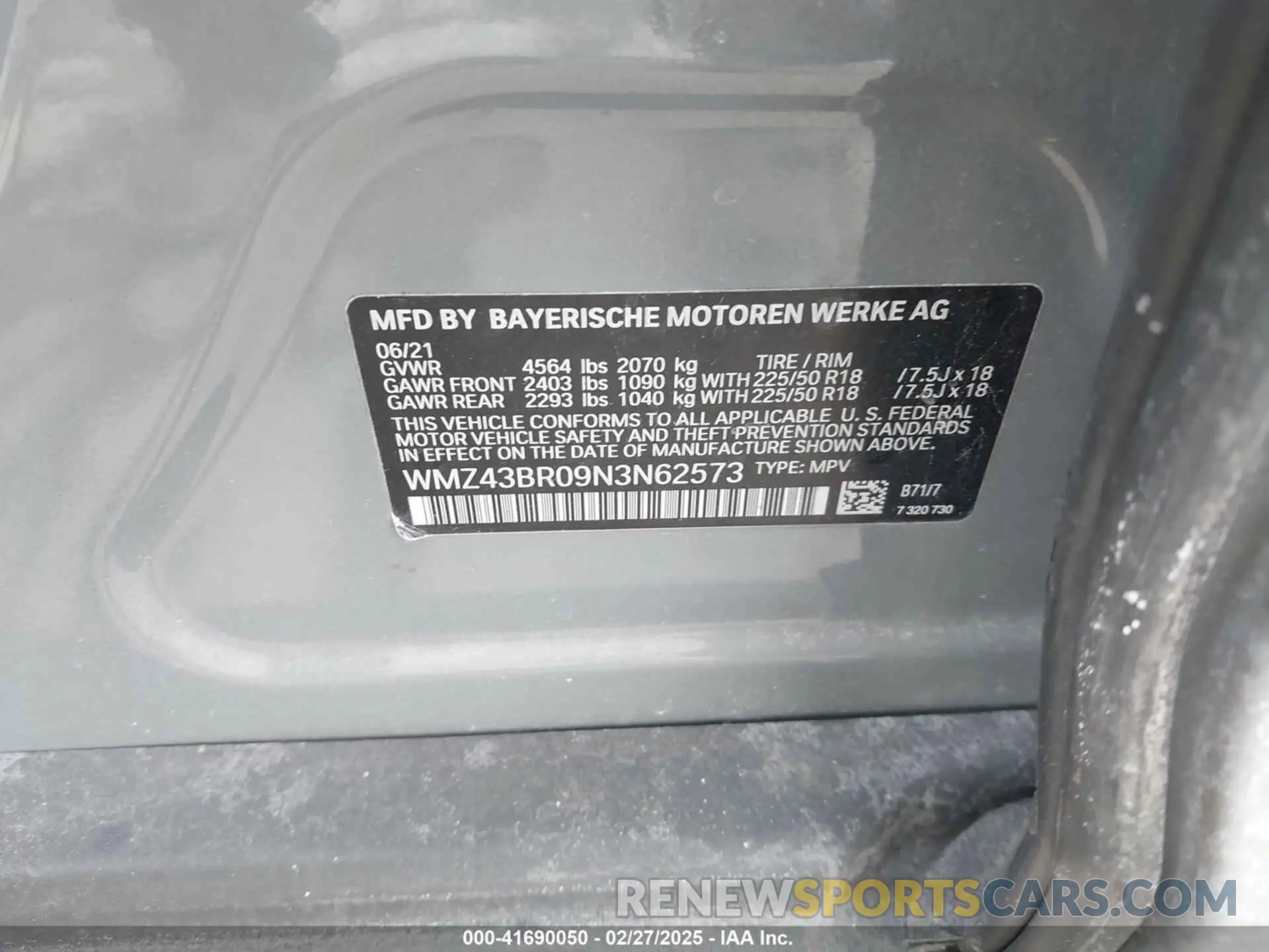9 fotografías del automóvil dañado WMZ43BR09N3N62573 MINI COUNTRYMAN 2022