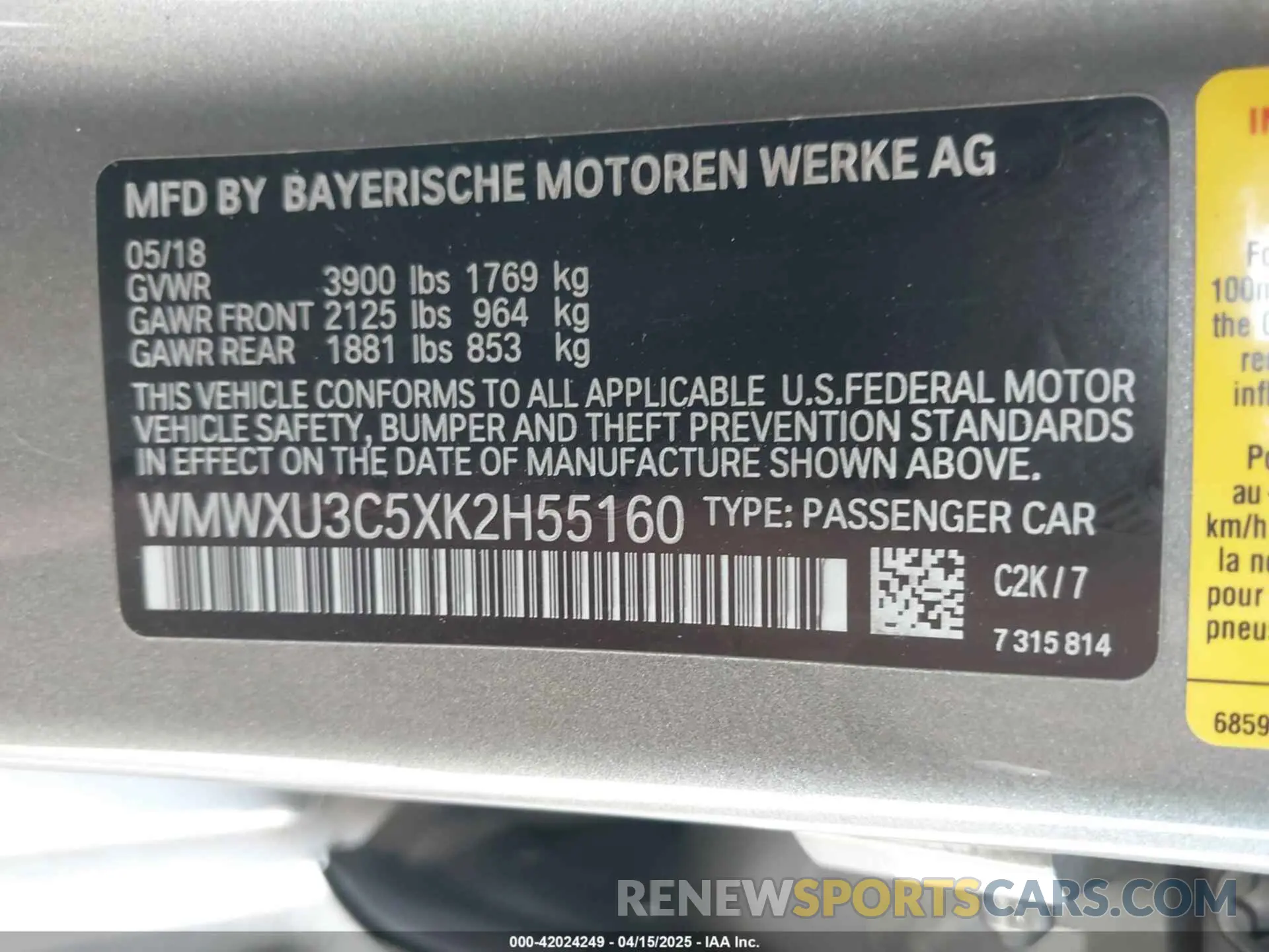 9 fotografías del automóvil dañado WMWXU3C5XK2H55160 MINI HARDTOP 2019