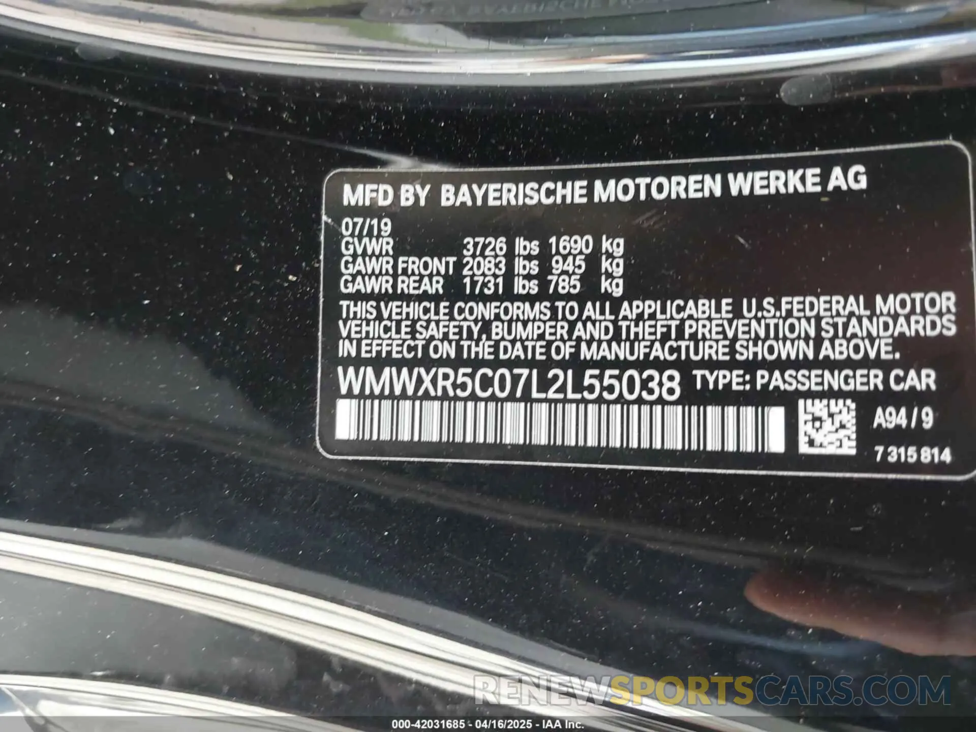 9 fotografías del automóvil dañado WMWXR5C07L2L55038 MINI HARDTOP 2020