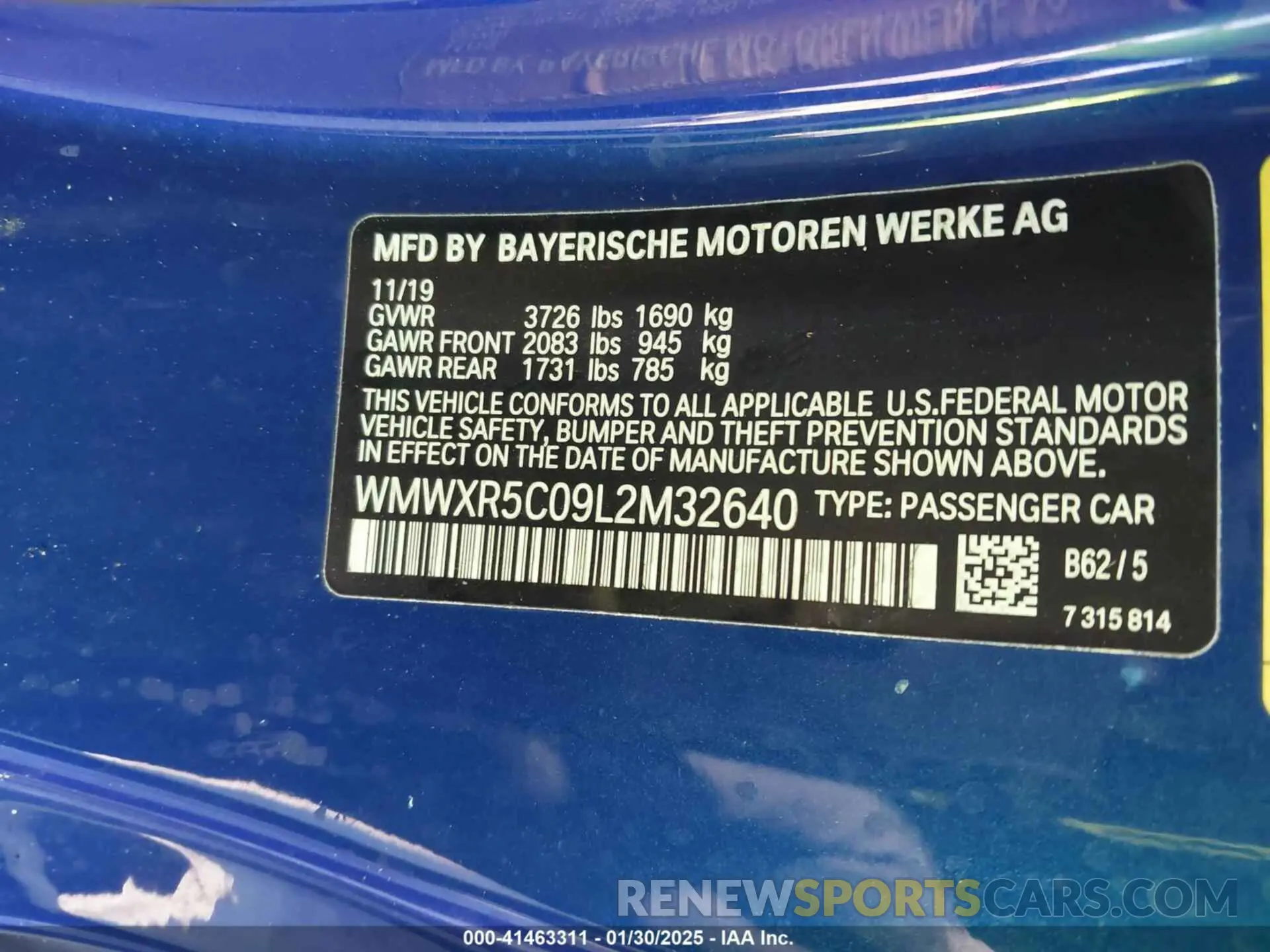 9 fotografías del automóvil dañado WMWXR5C09L2M32640 MINI HARDTOP 2020