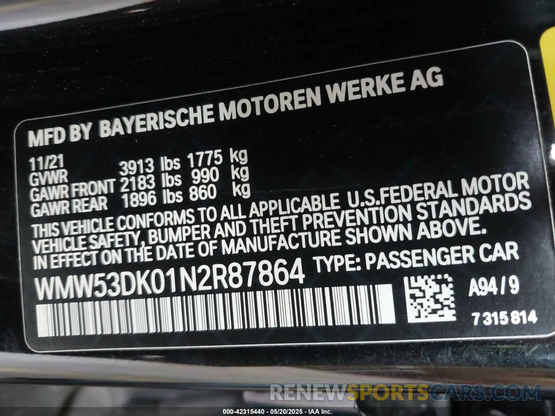 9 fotografías del automóvil dañado WMW53DK01N2R87864 MINI HARDTOP 2022