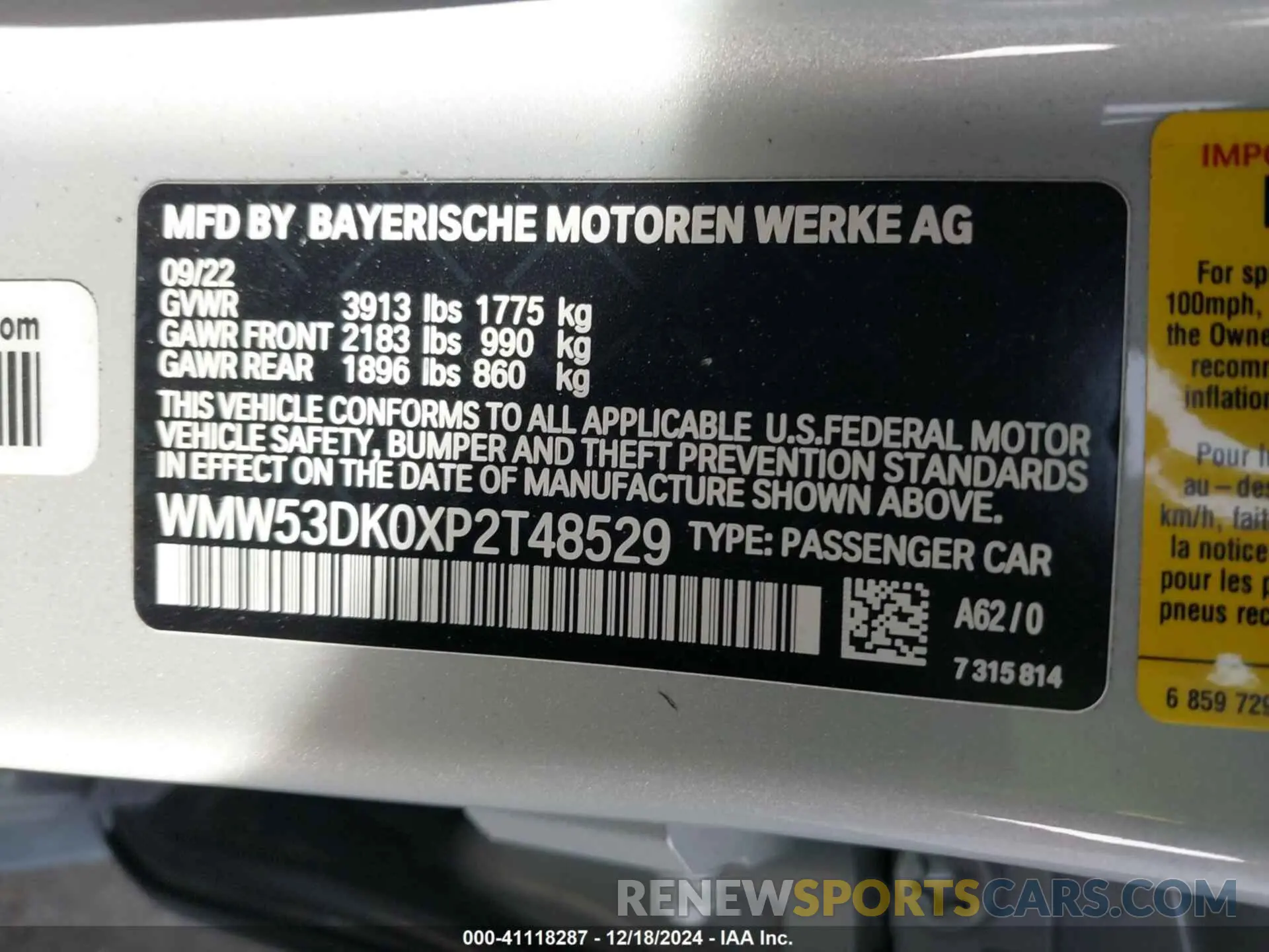 9 fotografías del automóvil dañado WMW53DK0XP2T48529 MINI HARDTOP 2023