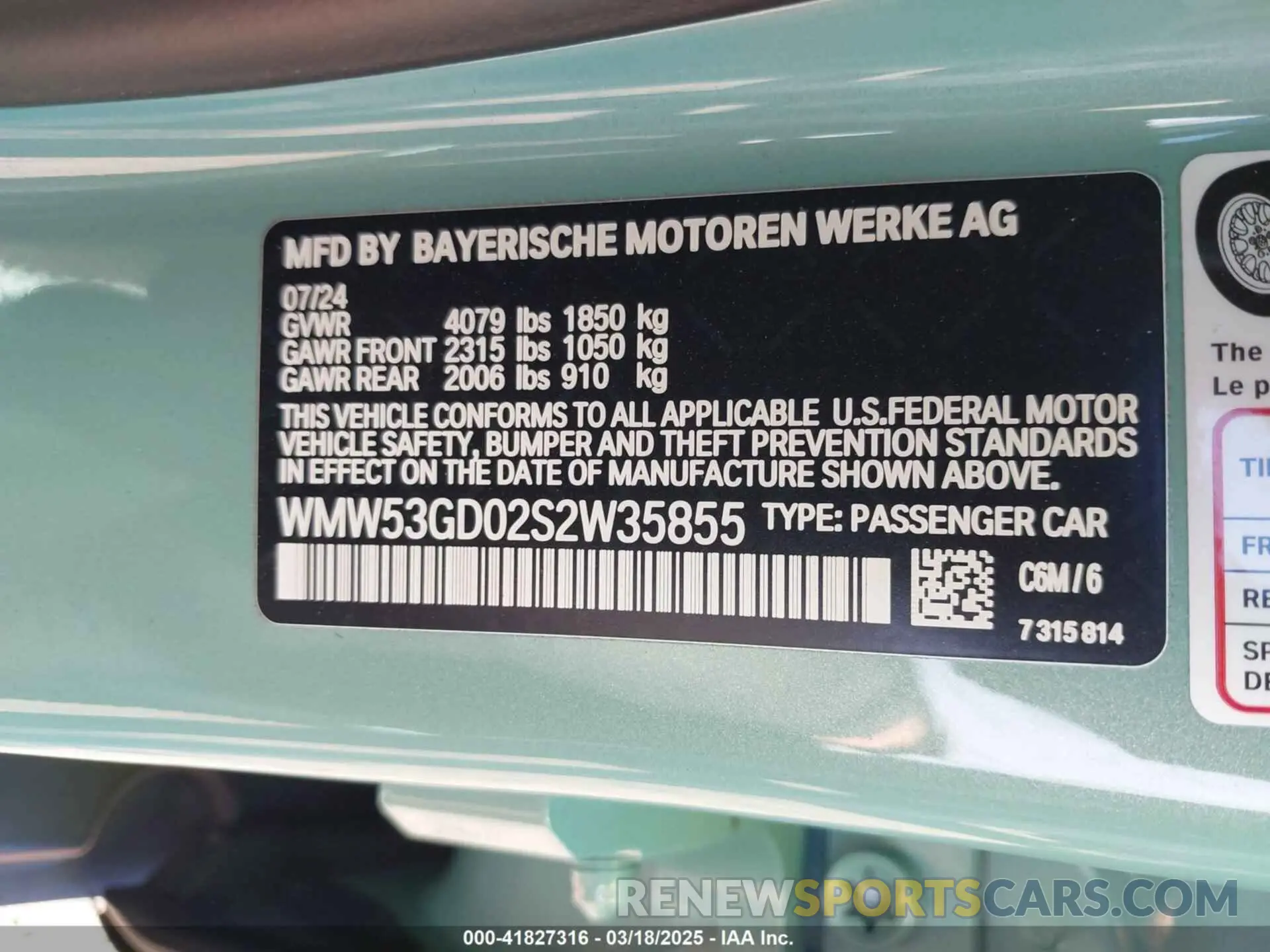 9 fotografías del automóvil dañado WMW53GD02S2W35855 MINI HARDTOP 2025