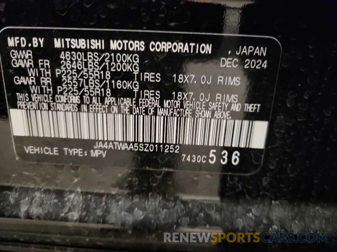 13 fotografías del automóvil dañado JA4ATWAA5SZ011252 MITSUBISHI ECLIPSE 2025