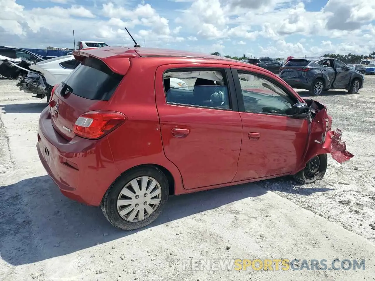 3 fotografías del automóvil dañado ML32A3HJ0KH006540 MITSUBISHI MIRAGE 2019