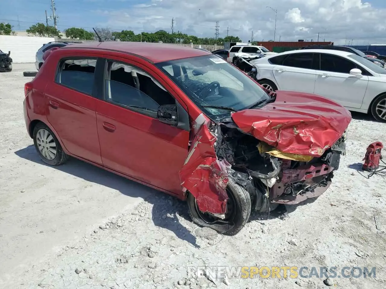 4 fotografías del automóvil dañado ML32A3HJ0KH006540 MITSUBISHI MIRAGE 2019