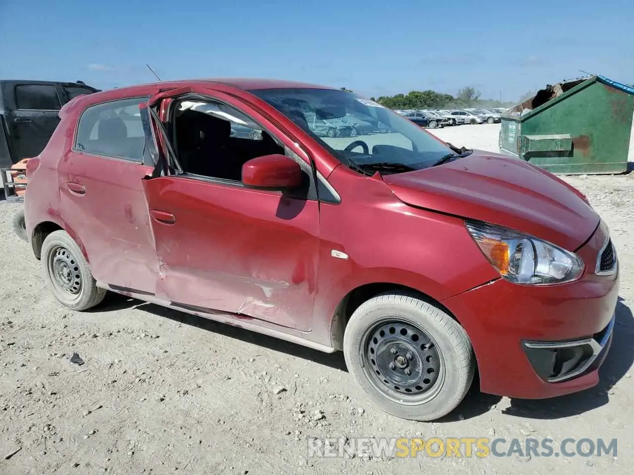 4 fotografías del automóvil dañado ML32A3HJ2KH013490 MITSUBISHI MIRAGE 2019