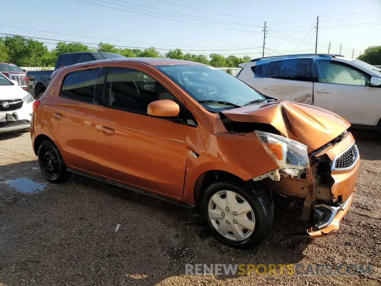 4 fotografías del automóvil dañado ML32A3HJ3KH001591 MITSUBISHI MIRAGE 2019