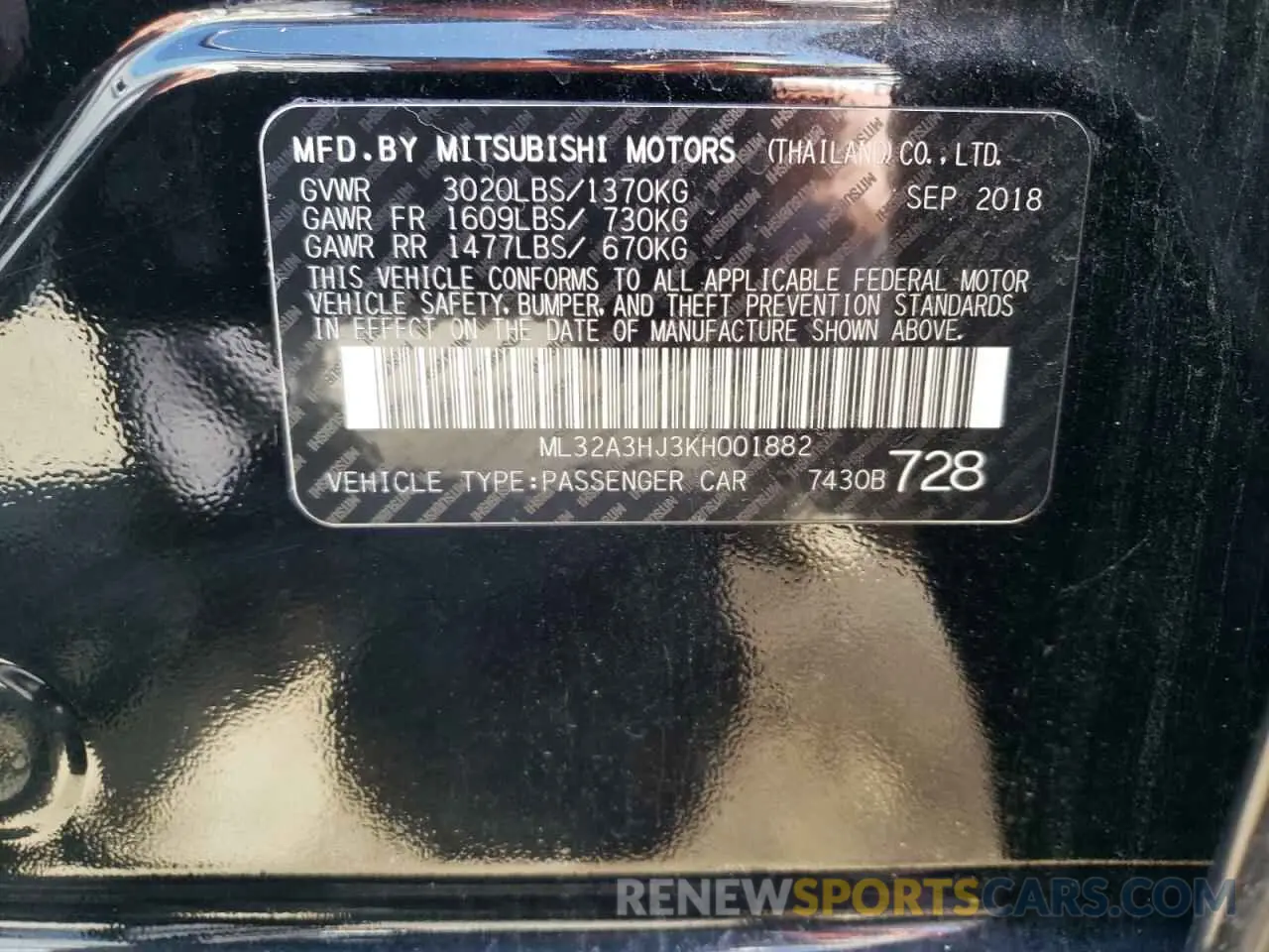 12 fotografías del automóvil dañado ML32A3HJ3KH001882 MITSUBISHI MIRAGE 2019