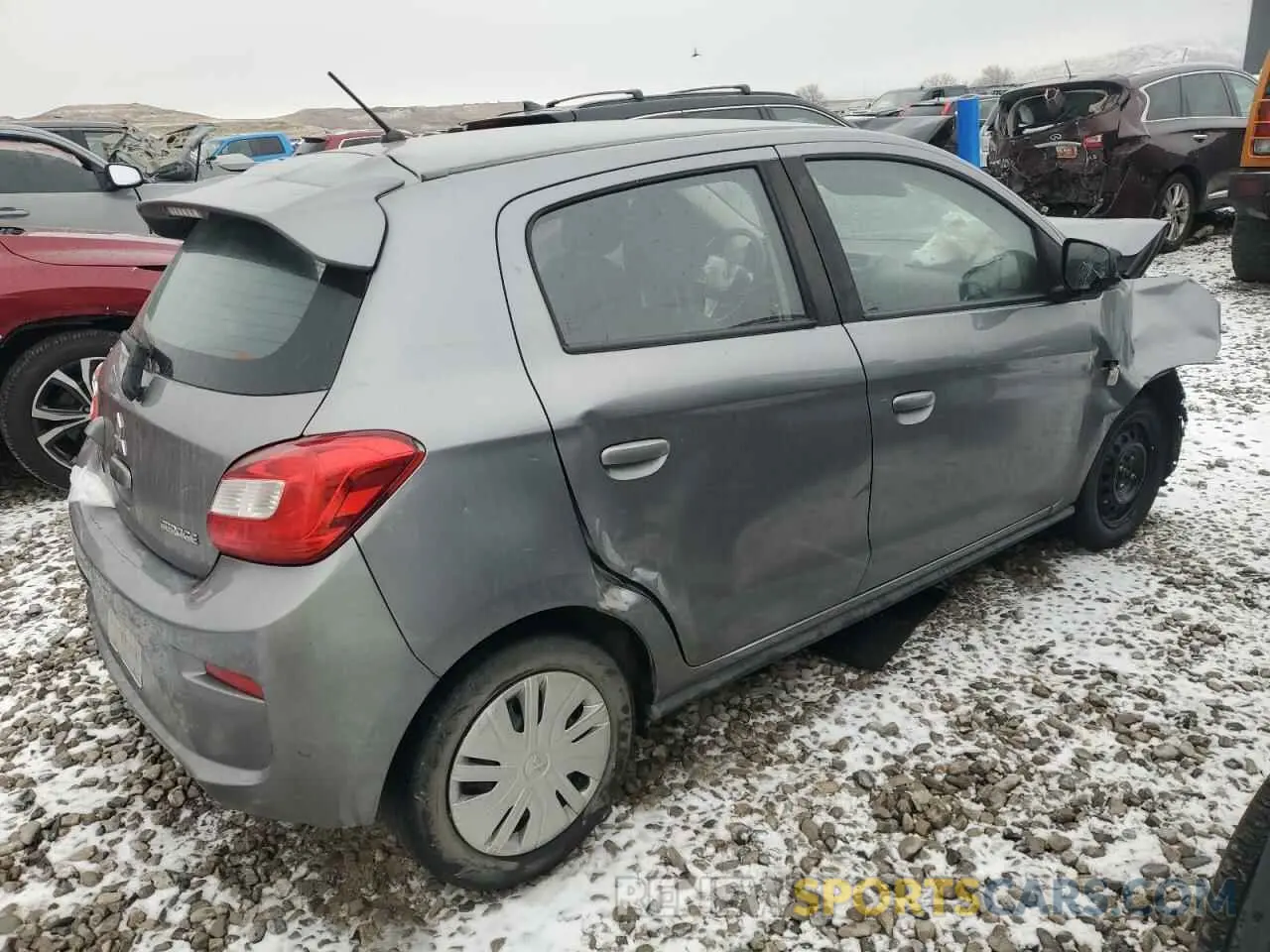 3 fotografías del automóvil dañado ML32A3HJ8KH014935 MITSUBISHI MIRAGE 2019