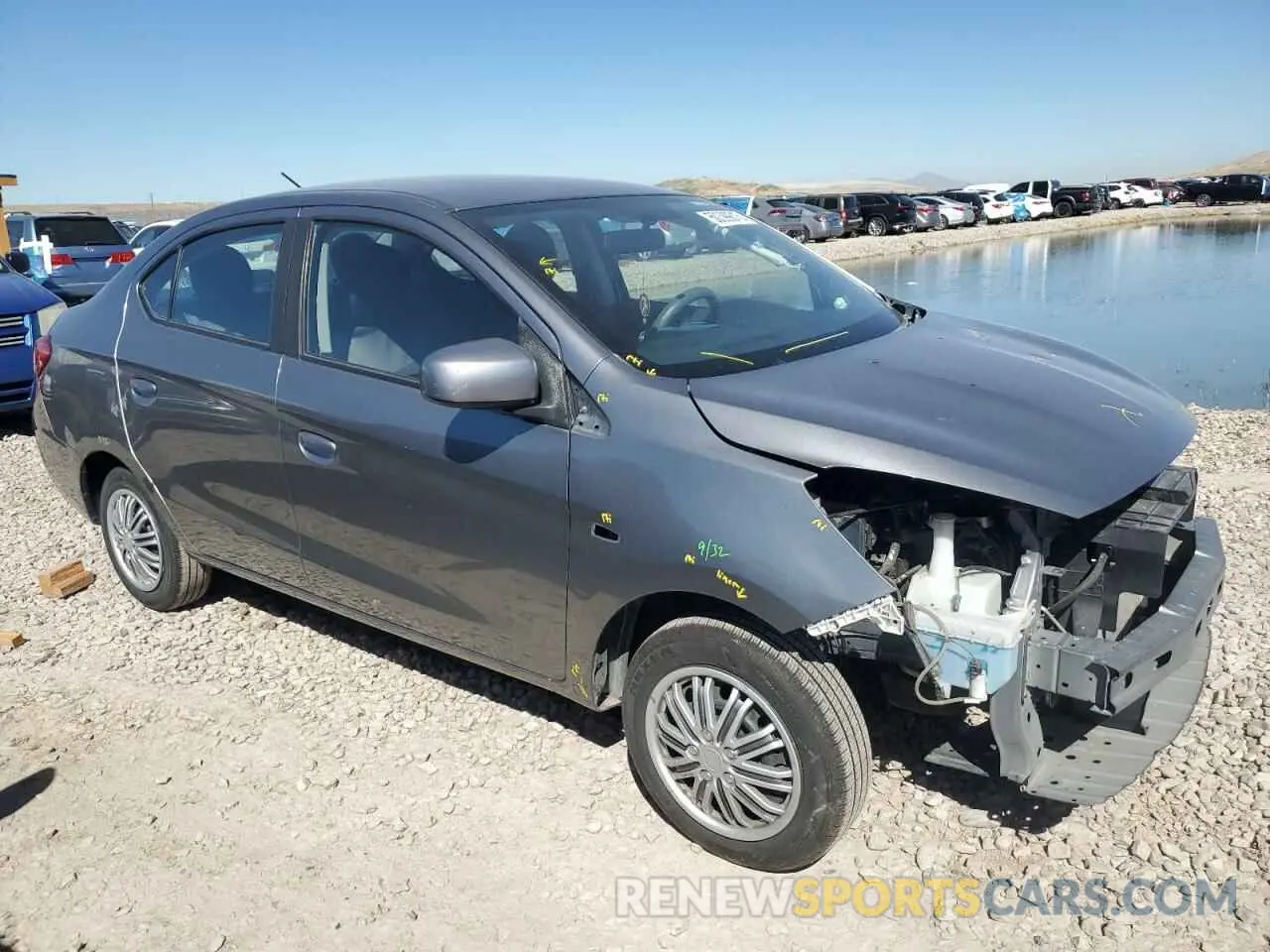 4 fotografías del automóvil dañado ML32F3FJ3KHF17814 MITSUBISHI MIRAGE 2019