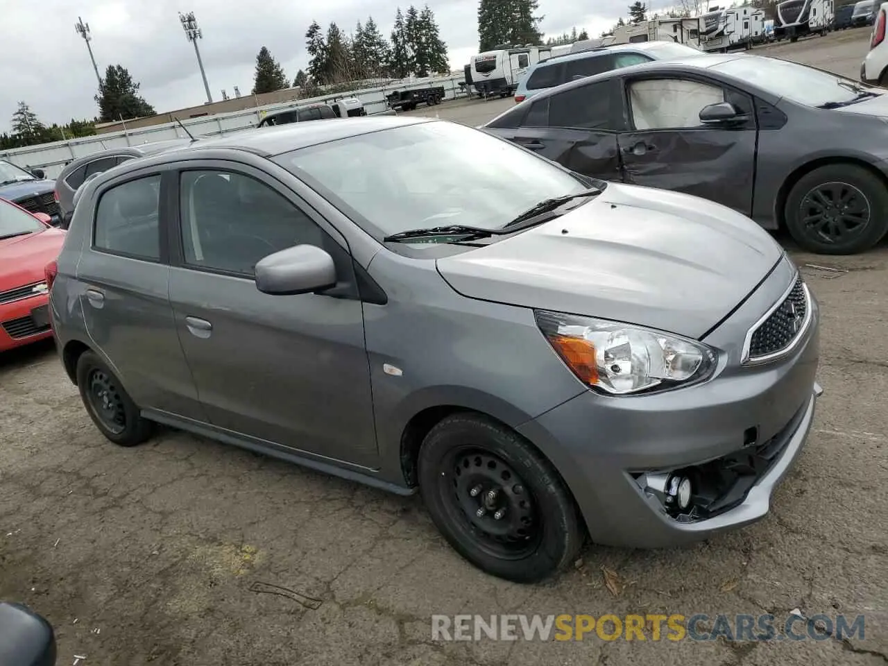 4 fotografías del automóvil dañado ML32A3HJ4LH002489 MITSUBISHI MIRAGE 2020