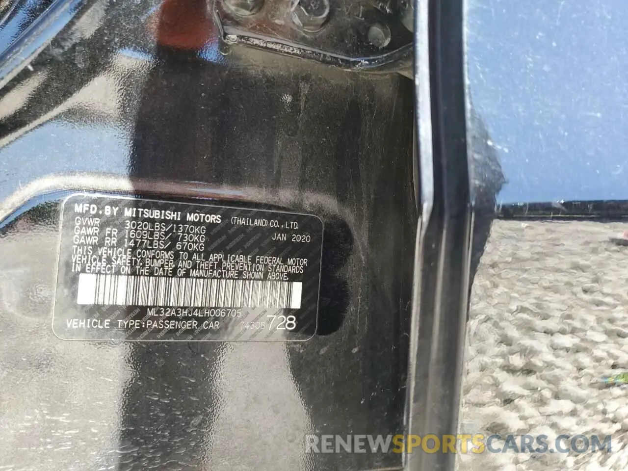 12 fotografías del automóvil dañado ML32A3HJ4LH006705 MITSUBISHI MIRAGE 2020