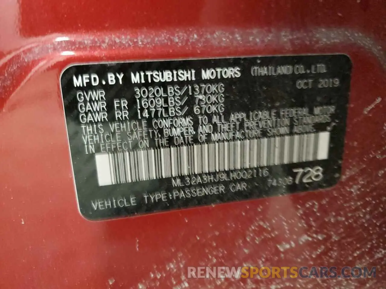14 fotografías del automóvil dañado ML32A3HJ9LH002116 MITSUBISHI MIRAGE 2020