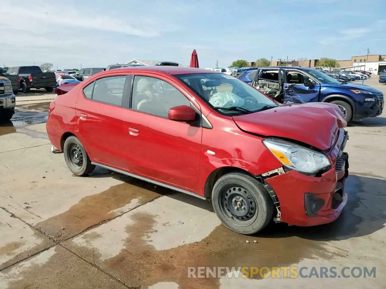 4 fotografías del automóvil dañado ML32F3FJ0LHF05752 MITSUBISHI MIRAGE 2020