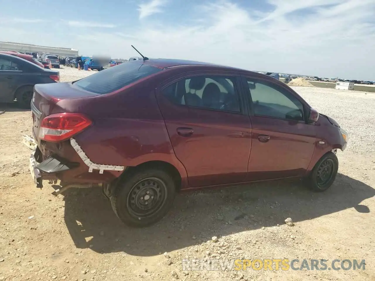 3 fotografías del automóvil dañado ML32F3FJ3LHF12310 MITSUBISHI MIRAGE 2020
