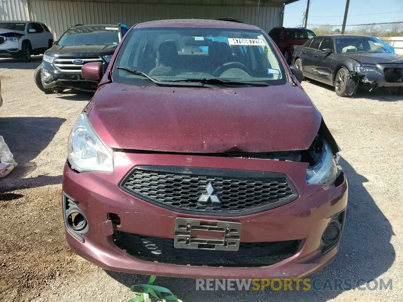 5 fotografías del automóvil dañado ML32F3FJ5LHF10509 MITSUBISHI MIRAGE 2020