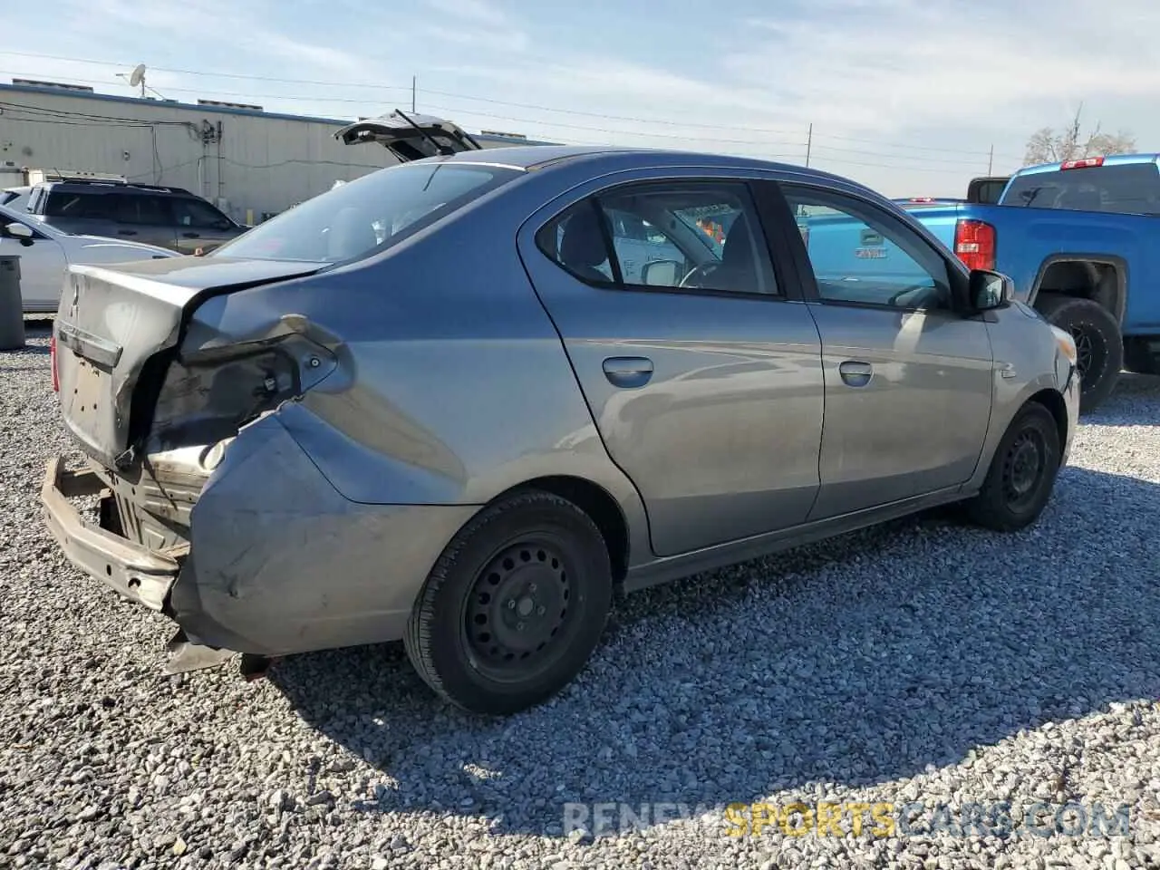 3 fotografías del automóvil dañado ML32F3FJ7LHF10754 MITSUBISHI MIRAGE 2020