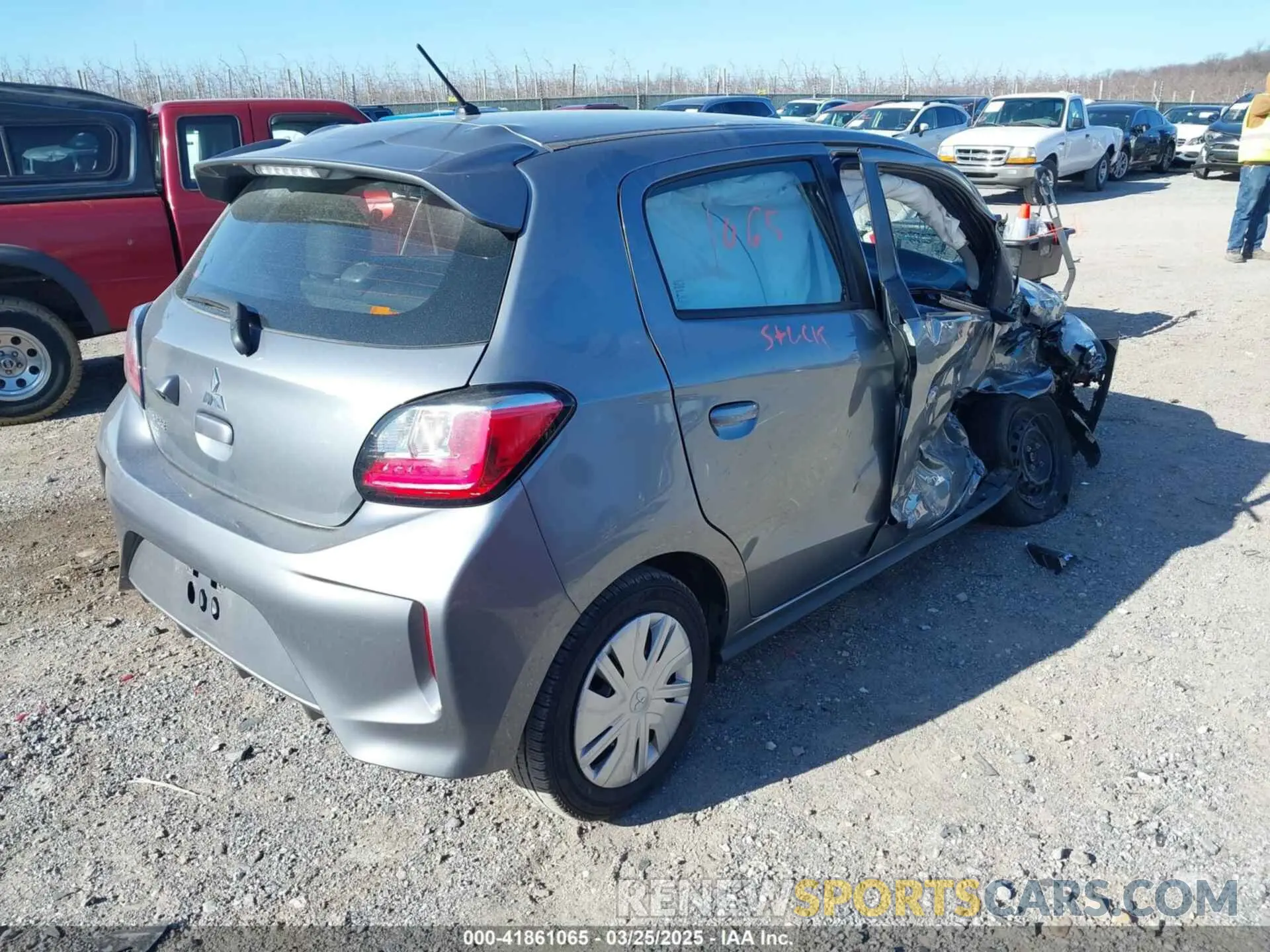 4 fotografías del automóvil dañado ML32AUHJ0MH011603 MITSUBISHI MIRAGE 2021