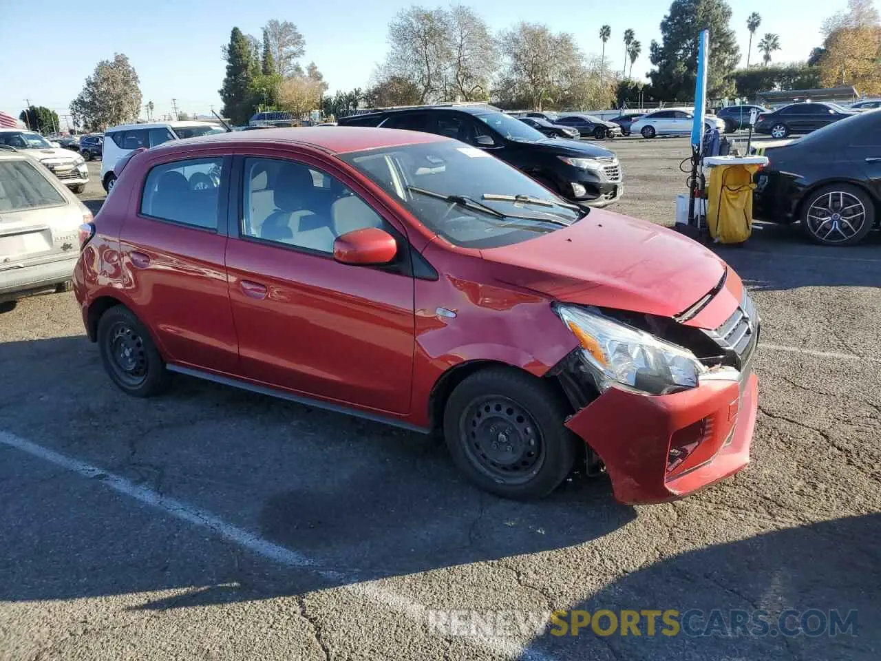 4 fotografías del automóvil dañado ML32AUHJ1MH003106 MITSUBISHI MIRAGE 2021