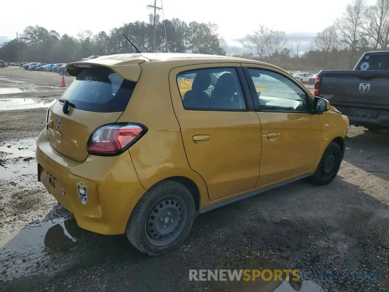 3 fotografías del automóvil dañado ML32AUHJ2MH001154 MITSUBISHI MIRAGE 2021