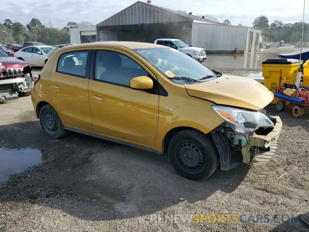 4 fotografías del automóvil dañado ML32AUHJ2MH001154 MITSUBISHI MIRAGE 2021