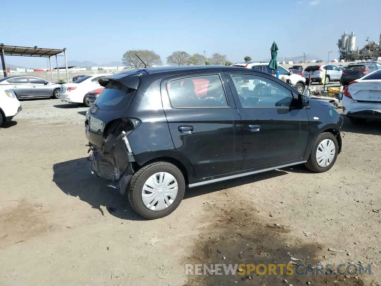 3 fotografías del automóvil dañado ML32AUHJ2MH007570 MITSUBISHI MIRAGE 2021